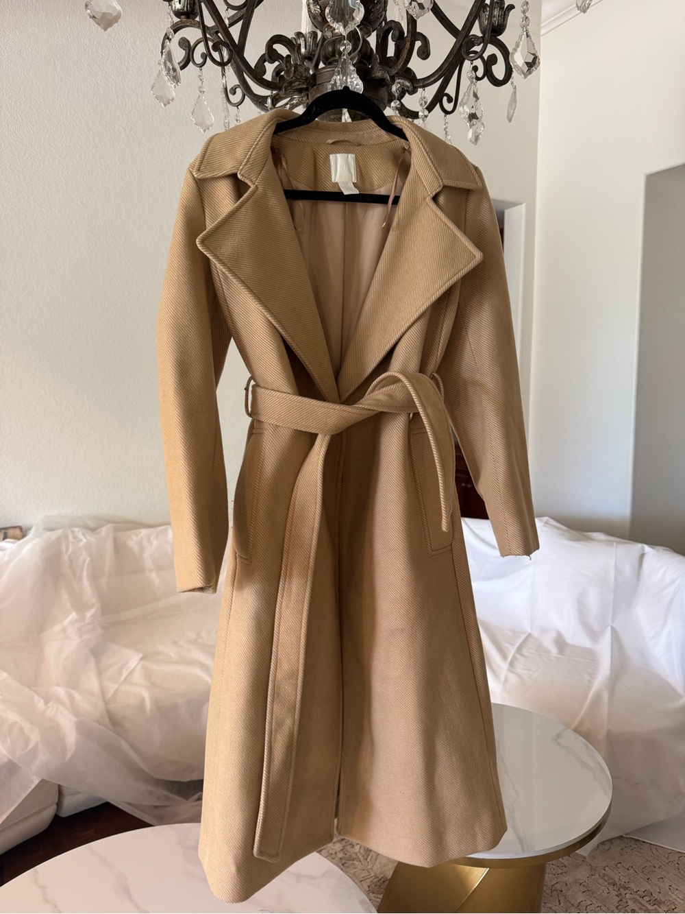 H&M Tan Wrap Belted Trench Coat - Picture 1 of 10